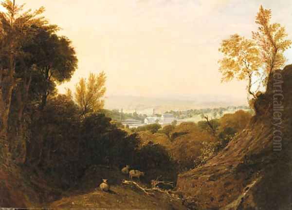 A wooded Landscape with Mills in the distance - view 1