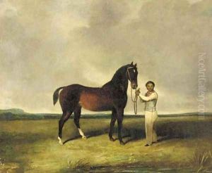An Arab held by a groom
