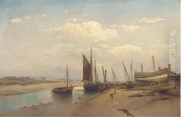 An east coast boatyard at low tide - view 1