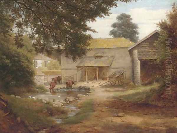 Cattle in a farmyard - view 1