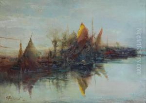 "barche A Vela" by Giuseppe Solenghi