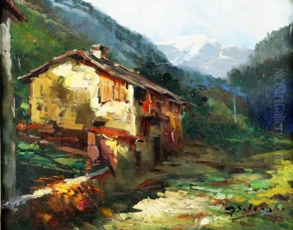 Paesaggio Con Casolare E Fiume - view 1