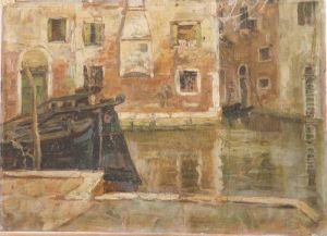 Coppia Di Scorci Veneziani by Giuseppe Solenghi