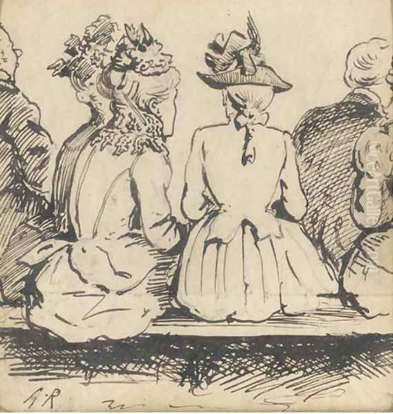 Elegant figures observed from behind - view 1