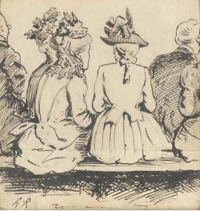 Elegant figures observed from behind Elegant figures observed from behind