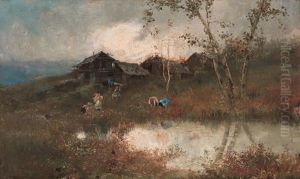 Giochi Di Bimbi Nel Paesaggio by Giuseppe Solenghi