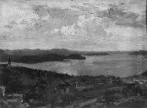 Lago Maggiore - Vista Da Vignone Sopra Intra 1934 by Giuseppe Solenghi