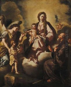 Madonna Con Bambino E Santi by Francesco Solimena