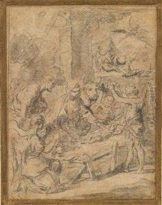 The Adoration Of The Shepherds by Francesco Solimena