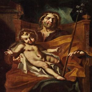 Saint Christopher And The Infant Jesus by Francesco Solimena