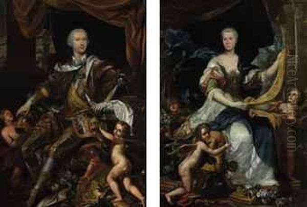 An Allegorical Portrait Of A Seated Gentleman, Full-length - view 1
