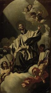 Saint Ignatius Of Loyola In Glory by Francesco Solimena