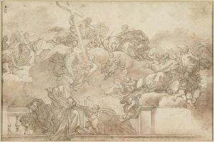 Entwurf Fur Einewanddekoration Mit Der Auferstehung Christi by Francesco Solimena