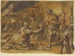Das Urteil Salomons. by Francesco Solimena
