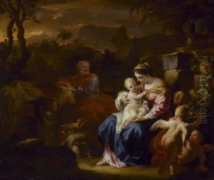 The Rest On The Flight Into Egypt by Francesco Solimena