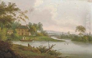Frolics on the river by English School