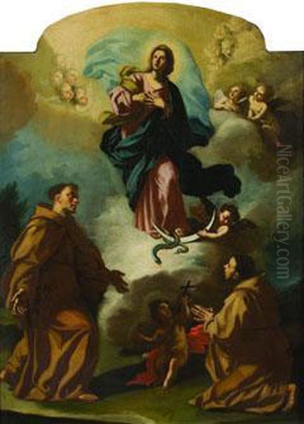 Immacolata In Gloria Tra Due Santi Francescani - view 1