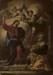 Christ Presenting The Keys To Saint Peter by Francesco Solimena