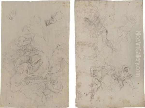 Recto: The Assumption Verso: Several Studies Of Figures - view 1