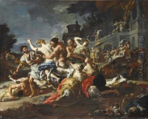 The Battle Between Lapiths And Centaurs by Francesco Solimena