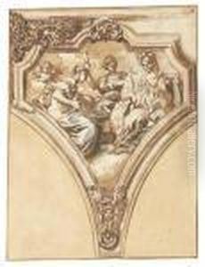 La Temperance, La Prudence Et La Force: Etude Pour Un Pendentif by Francesco Solimena