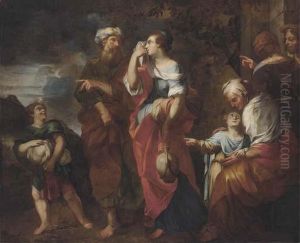 The Banishment Of Hagar And Ishmael by Francesco Solimena