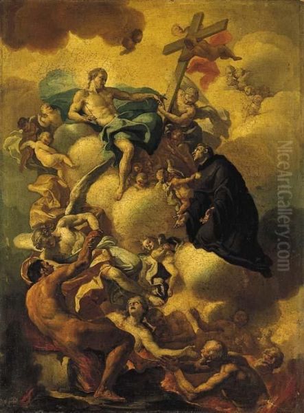 San Benedetto Che Intercede Presso Cristo Per La Salvezza Della Anime Penitenti - view 1