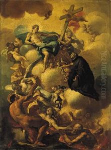 San Benedetto Che Intercede Presso Cristo Per La Salvezza Della Anime Penitenti
