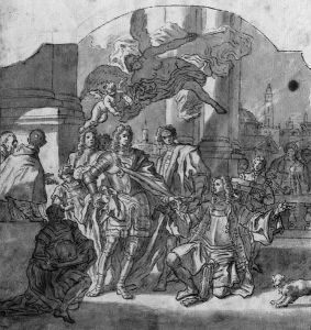Count Althan Paying Homage To Emperor Charles Vi Of Austria by Francesco Solimena