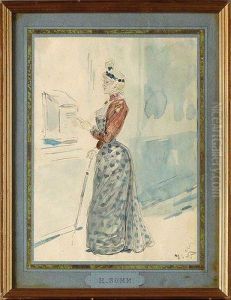 Elegante A La Boite Aux Lettres by Henry Somm