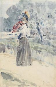 Elegante Dame Mit Facher. by Henry Somm