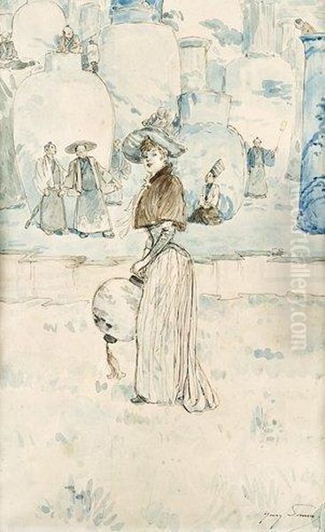 Elegante Devant Des Magots - view 1