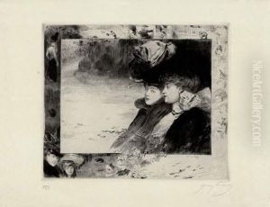 Deux Femmes En Chapeau Regardant Vers La Gauche.