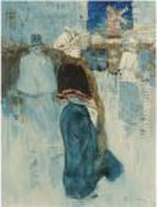 An Elegant Lady At The Moulin De La Galette by Henry Somm