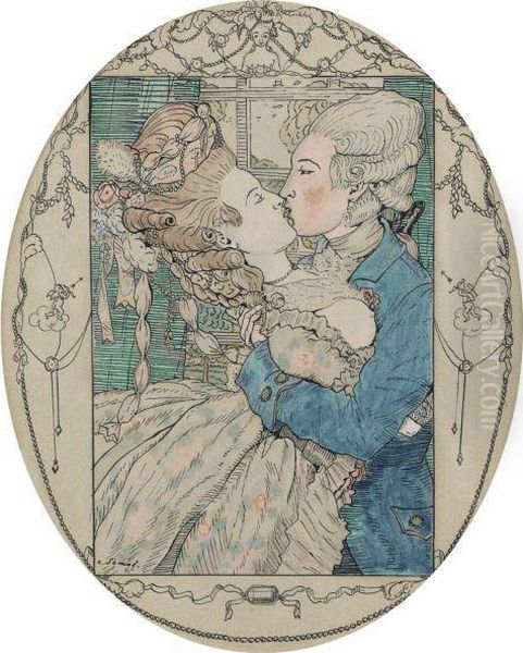 The Kiss by Konstantin Andreevic Somov
