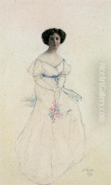 Jeune Femme Au Bouquet - view 1