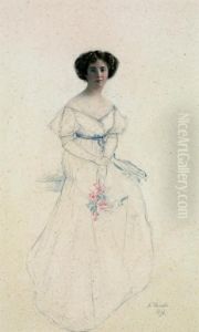 Jeune Femme Au Bouquet