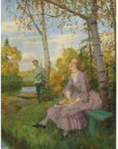 Meeting In The Park by Konstantin Andreevic Somov