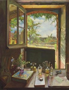 Open Door On A Garden by Konstantin Andreevic Somov
