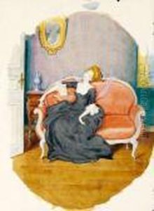 Femme Assise Dans Un Canape