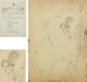 Menu For A Celebratory Dinner For
Le Club Des Quatres by Konstantin Andreevic Somov