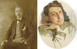 Portrait Of M. G. Lukianov by Konstantin Andreevic Somov