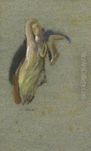 Study Of A Woman With Her Right Arm Raised by Konstantin Andreevic Somov