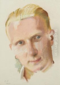 Portrait Of Emmanuel Nolde by Konstantin Andreevic Somov