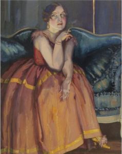 A Woman Smoking A Cigarette On A Sofa