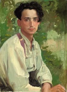 Portrait Of Vladimir Aleksandrovich Somov, The Artist's Nephew by Konstantin Andreevic Somov
