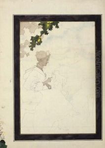 The Marquise And The Monkey by Konstantin Andreevic Somov