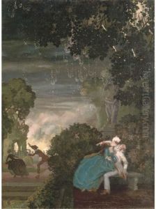 Pierrot And A Lady by Konstantin Andreevic Somov