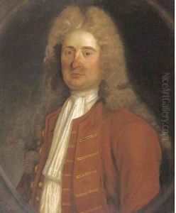Portrait of a gentleman, bust-length, in a brown jacket