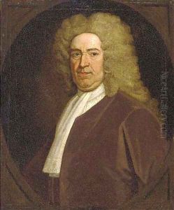Portrait of a gentleman, bust-length, in a brown jacket and white cravat, feigned oval